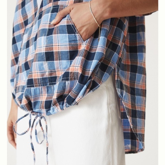 Anthropologie Pilcro Plaid Henley Tunic, oversized, XS, EUC - Picture 3 of 11